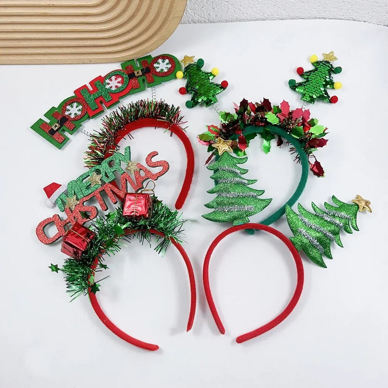 Božićni Elk Traka za glavu Božićno drvce Šešir Pokrivala za kosu Noel Kopča za kosu od roga Sretan božićni ukras Poklon Sretna Nova 2024.