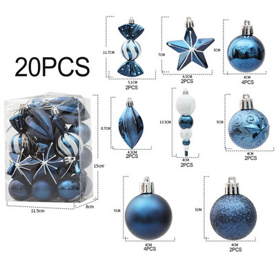 20/29 kom. Božićne kuglice Ukrasi Posebnog oblika Oslikane božićne kuglice Viseći ukrasi Dodaci za privjeske za božićno drvce