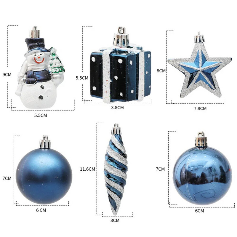 20/29 kom. Božićne kuglice Ukrasi Posebnog oblika Oslikane božićne kuglice Viseći ukrasi Dodaci za privjeske za božićno drvce