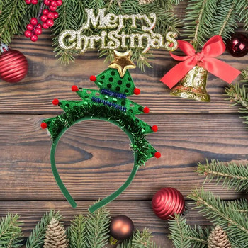 Χαριτωμένο χριστουγεννιάτικο κεφαλόδεσμο Χριστουγεννιάτικο χριστουγεννιάτικο χτένισμα με πούλιες Διακοσμητικό κοστούμι χριστουγεννιάτικο δέντρο Cosplay