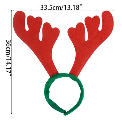1 gab Ziemassvētku galvassegas Ziemassvētku aļņu ragu matu lente bērniem Ziemassvētku rotājums Jaunais gads 2024 Matu aksesuāri Noela Navidada dāvana