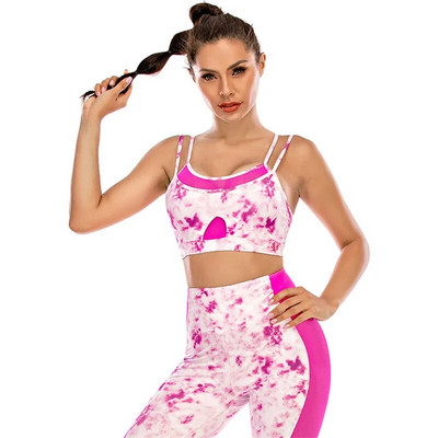 Treninguri Tie Dye Femei 2020 Set de bikini Sling Costum sport Set de yoga cu talie înaltă Jambiere cu bandă Imbracaminte fitness cu uscare rapida Nou