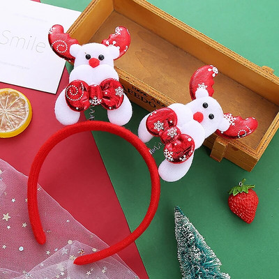 Božićna traka za glavu Sobovi rogovi Cvijet od roga Traka za kosu Kopča Pokrivala za glavu za djecu Odrasle Nova godina Navidad Party Noć vještica Cosplay