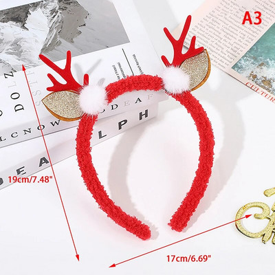 Božićna traka za glavu Sobovi rogovi Cvijet od roga Traka za kosu Kopča Pokrivala za glavu za djecu Odrasle Nova godina Navidad Party Noć vještica Cosplay