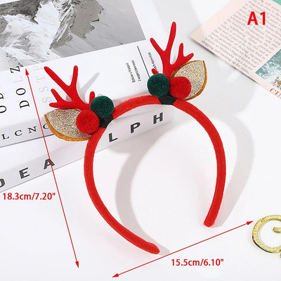 Božićna traka za glavu Sobovi rogovi Cvijet od roga Traka za kosu Kopča Pokrivala za glavu za djecu Odrasle Nova godina Navidad Party Noć vještica Cosplay