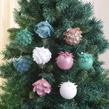 Χριστουγεννιάτικο δέντρο 8/10 εκ. Κρεμαστά γκλίτερ μπάλες σε σχήμα πέταλου Κρεμαστό κουκουνάρι για το σπίτι Navidad Διακοσμήσεις πάρτι Πρωτοχρονιάς 2023