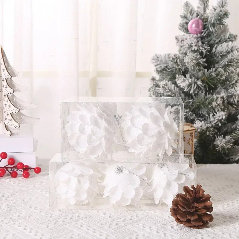 8/10 CM božićno drvce Viseće svjetlucave kuglice Kuglice u obliku latica za bor Kuglice za dom Navidad Dekoracije za zabavu Nova godina 2023.