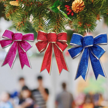 Коледна елха с панделка Големи лъкове Коледни орнаменти Подарък за парти Подарък Коледна украса Празнични вътрешни декорации на открито