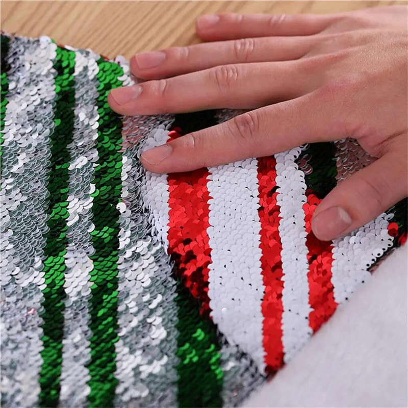 Kalėdų skrybėlė Blizganti Kalėdų Senelis Kalėdų dvipusis blizgučiais galvos apdangalas Naujiesiems metams Navidad Halloween Ornaments Stripe