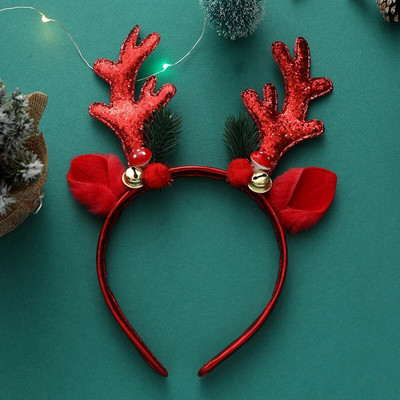Božićni obruč za kosu Djevojčice Plišani sobovi rogovi Jelenje uho Božićna zabava Cosplay Trake za glavu Festivalski dodaci za kosu Pokloni