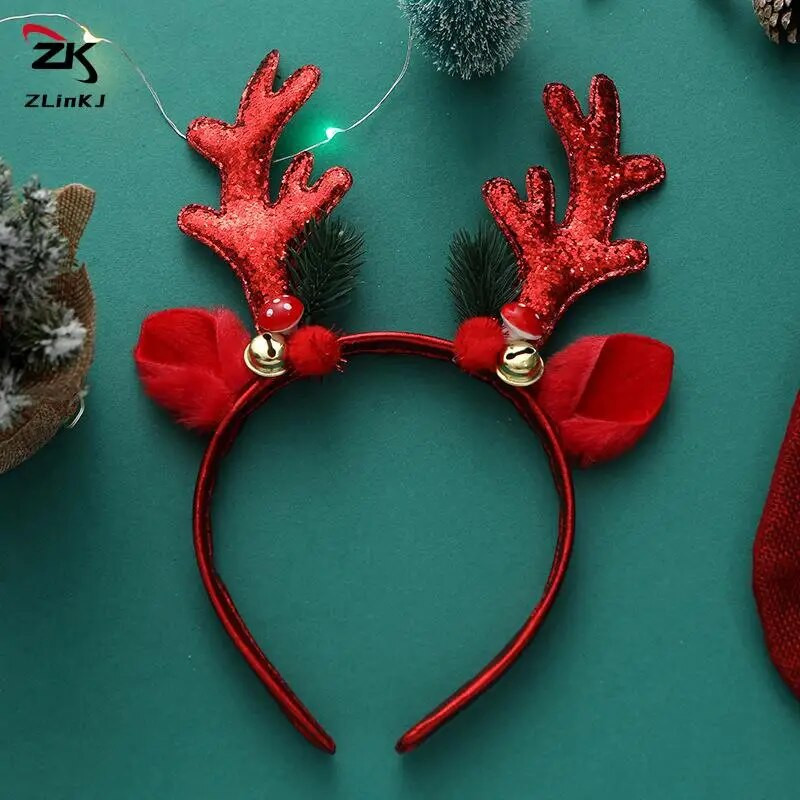 Božićni obruč za kosu Djevojčice Plišani sobovi rogovi Jelenje uho Božićna zabava Cosplay Trake za glavu Festivalski dodaci za kosu Pokloni