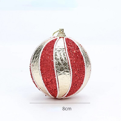 Božićna kuglica 8 cm ukras za božićno drvce viseća šarena kuglica zlatno prugasta božićna ukrasna kuglica aranžman božićni ukrasi