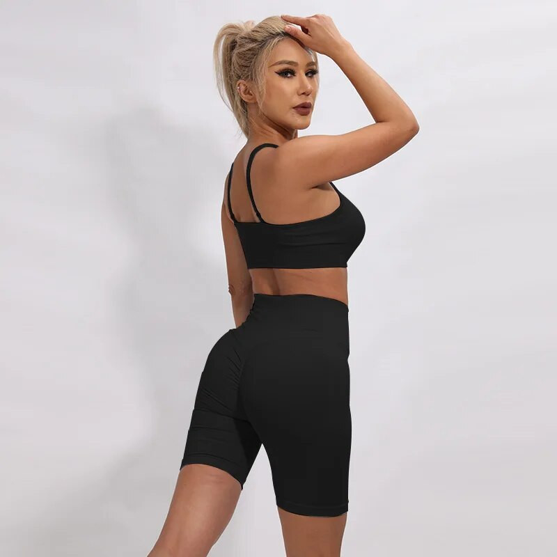 Ženska sportska odijela Set za jogu Kratke hlače Sportska odjeća za vježbanje Ljetna majica kratke hlače Kratka garnitura za teretanu Odijelo za fitness Aktivna odjeća Ženska trenirka