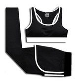 Σετ προπόνησης Γυμναστήριο Γυναικεία Αθλητικά Σετ γιόγκα Ρούχα γυμναστικής 2 τεμαχίων T-shirt για τρέξιμο Αθλητικό σουτιέν Φορέστε κολάν γιόγκα αθλητική στολή