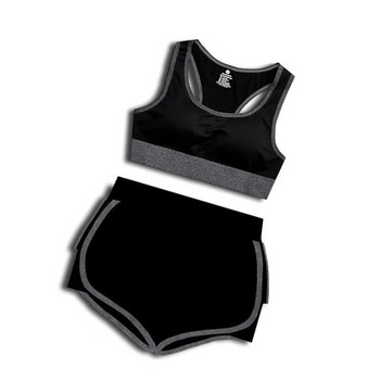 Σετ προπόνησης Γυμναστήριο Γυναικεία Αθλητικά Σετ γιόγκα Ρούχα γυμναστικής 2 τεμαχίων T-shirt για τρέξιμο Αθλητικό σουτιέν Φορέστε κολάν γιόγκα αθλητική στολή