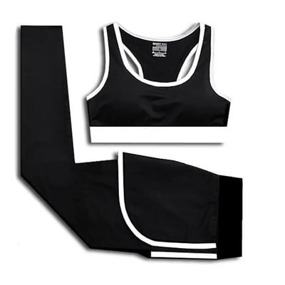 Σετ προπόνησης Γυμναστήριο Γυναικεία Αθλητικά Σετ γιόγκα Ρούχα γυμναστικής 2 τεμαχίων T-shirt για τρέξιμο Αθλητικό σουτιέν Φορέστε κολάν γιόγκα αθλητική στολή