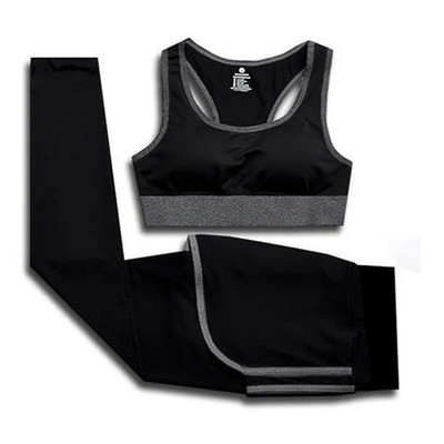 Σετ προπόνησης Γυμναστήριο Γυναικεία Αθλητικά Σετ γιόγκα Ρούχα γυμναστικής 2 τεμαχίων T-shirt για τρέξιμο Αθλητικό σουτιέν Φορέστε κολάν γιόγκα αθλητική στολή