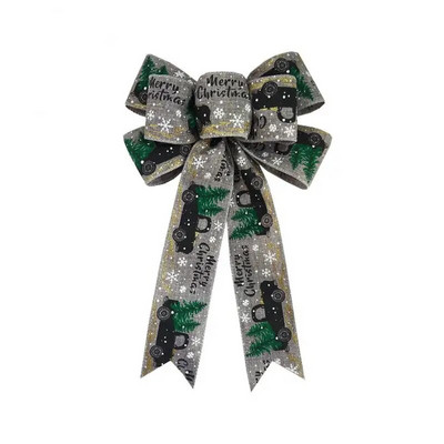 Velika mašna Novogodišnji darovi omotana željeznom žicom Božićna mašna Dekoracija Sjajno bijela mašna u prirodnoj boji Velika mašna 26 g