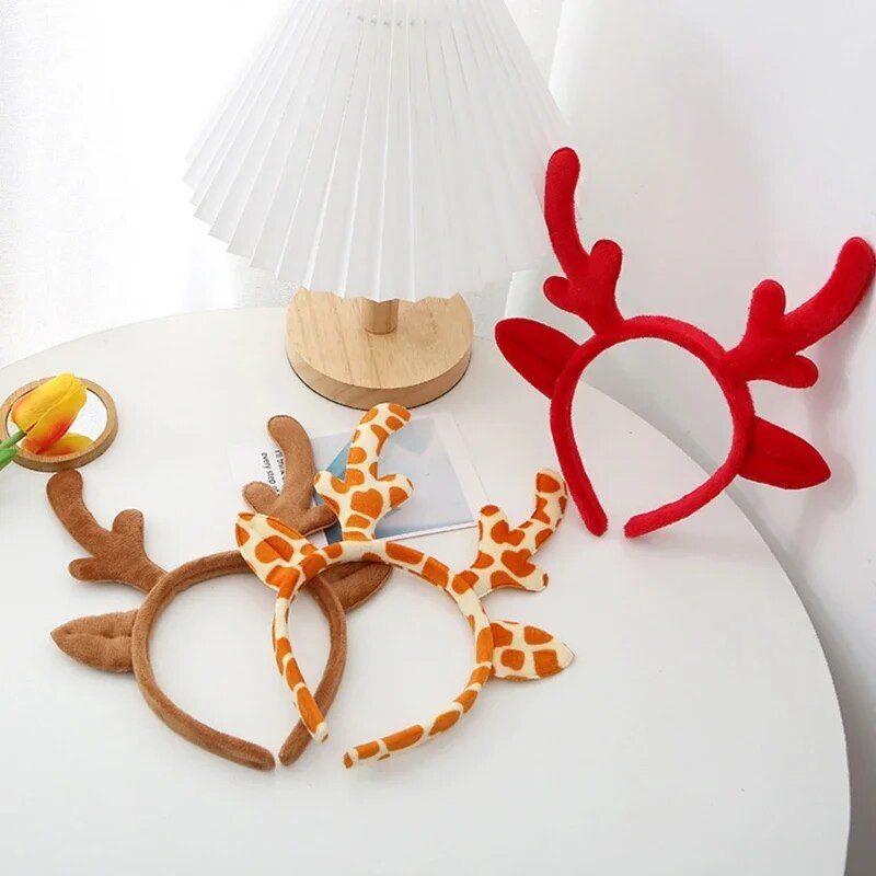 Božićna krznena životinja, jelenji rog, obruč za kosu, plišane trake za glavu od rogova, crtani ukras za glavu za noć vještica
