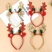 Aļņa ragu galvas saite matu stīpa Natal Noel Navidad Gift Kids Pieaugušajiem galvassegas Matu aksesuāri Jaungada ballītes fotokabīnes rekvizīti