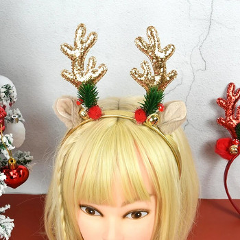 Elk Antlers Лента за глава Обръч за коса Natal Noel Navidad Подарък Деца Възрастни Шапки Аксесоари за коса Новогодишно парти Фотокабина Реквизит