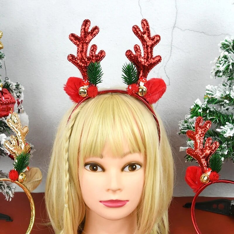 Aļņa ragu galvas saite matu stīpa Natal Noel Navidad Gift Kids Pieaugušajiem galvassegas Matu aksesuāri Jaungada ballītes fotokabīnes rekvizīti