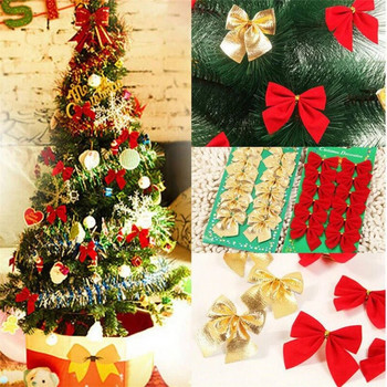 12 τμχ Χριστουγεννιάτικα Φιόγκοι Χριστουγεννιάτικο δέντρο Κρεμαστά Διακοσμητικά παπιγιόν Παιδικά χειροτεχνήματα Χριστουγεννιάτικο πάρτι 2023 Πρωτοχρονιάτικα στολίδια