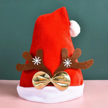 Нова година 2022 Коледа Нова щампована шапка на Дядо Коледа Удебелена детска мини коледна шапка за домашен любимец Весела Коледа Декор Подаръци Щастливи