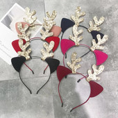Karácsonyi jávorszarvas fejpántok Aranyos macskafülek szarvas agancs fejfedők lányok haj öltöztető kellékek Boldog karácsonyi ajándék Boldog új évet 2024