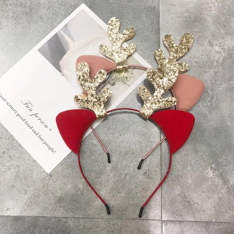 Karácsonyi jávorszarvas fejpántok Aranyos macskafülek szarvas agancs fejfedők lányok haj öltöztető kellékek Boldog karácsonyi ajándék Boldog új évet 2024