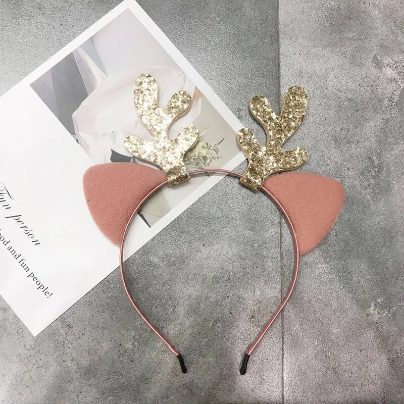 Karácsonyi jávorszarvas fejpántok Aranyos macskafülek szarvas agancs fejfedők lányok haj öltöztető kellékek Boldog karácsonyi ajándék Boldog új évet 2024