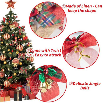 Χριστουγεννιάτικο φιόγκο με καμπάνα Κρεμαστό χριστουγεννιάτικο δέντρο Κουτί δώρου Διακόσμηση Χειροποίητο Χριστουγεννιάτικο Φιόγκο 2024 Πρωτοχρονιάτικο Στολίδι για το Σπίτι για Πάρτι