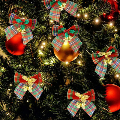 Kalėdinis lankelis su varpeliu Kalėdų eglutės pakabučio dovanų dėžutės dekoras Rankų darbo kalėdinis lankelis 2024 Naujųjų metų namų vakarėlio puošmenos reikmenys