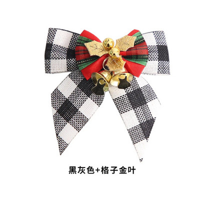 Ziemassvētku bantīte ar zvaniņu Ziemassvētku eglītes kulonu dāvanu kastītes dekors Roku darbs Ziemassvētku bantīte 2024. gada Jaungada mājas ballīšu rotājumu piederumi