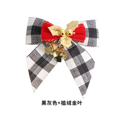 Ziemassvētku bantīte ar zvaniņu Ziemassvētku eglītes kulonu dāvanu kastītes dekors Roku darbs Ziemassvētku bantīte 2024. gada Jaungada mājas ballīšu rotājumu piederumi