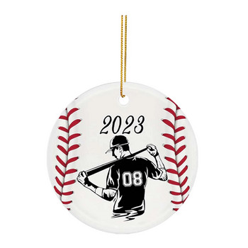 Бейзболни орнаменти за коледно дърво Реалистичен печат на бейзболни коледни орнаменти Акрилни висулки Подаръци за момчета Navidad