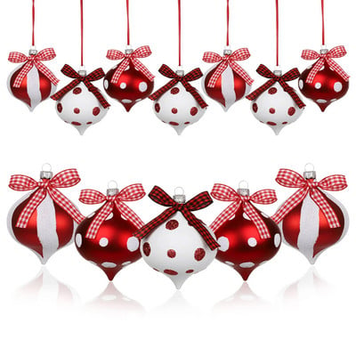 Висулка за коледно дърво Коледни топки от бонбони 12 БР. Комплект орнаменти от ментови бонбони