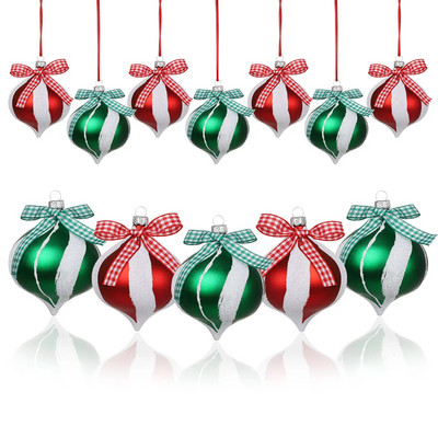 Karácsonyfa medál Karácsonyi cukorka golyók 12 db-os borsmenta cukorka díszkészlet