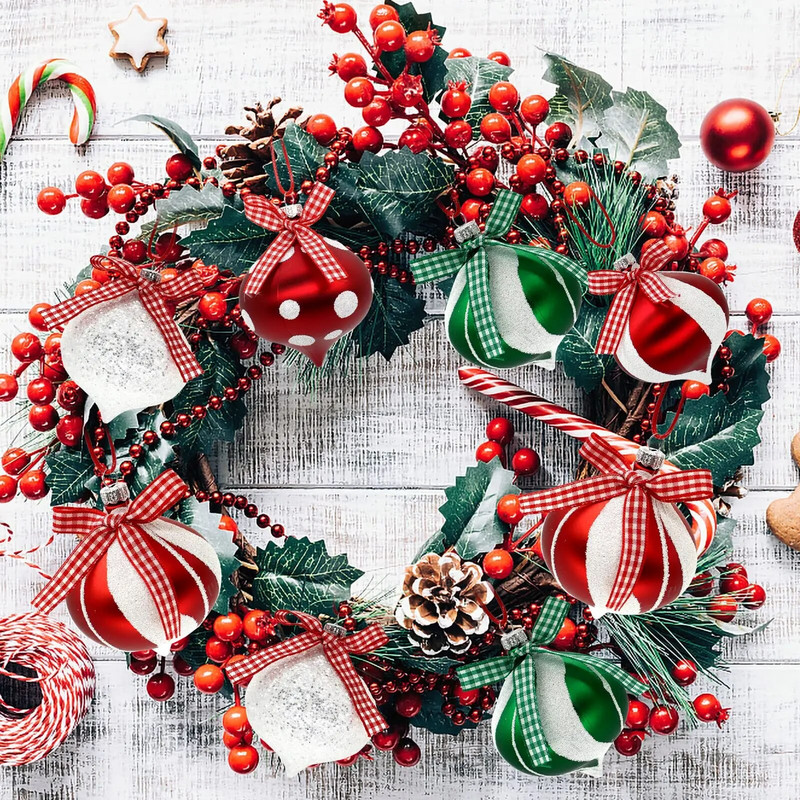 Karácsonyfa medál Karácsonyi cukorka golyók 12 db-os borsmenta cukorka díszkészlet