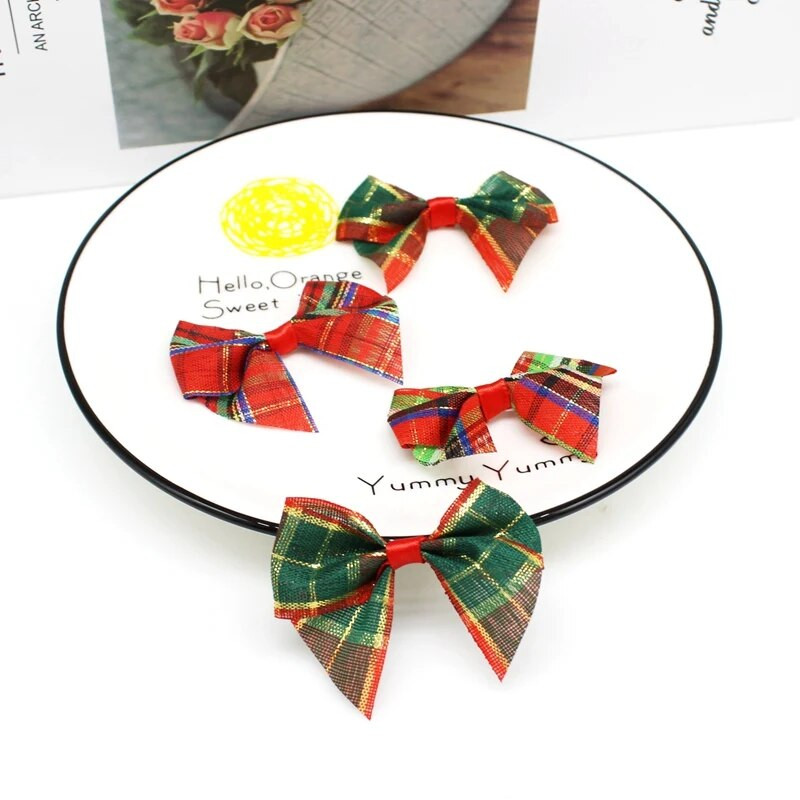 20/50 kom. Mašna od vrpce DIY Dodaci za dekoraciju Otisnuti cvijet od vrpce 45-58 MM Mašna od satenske vrpce sa zlatnim rubom