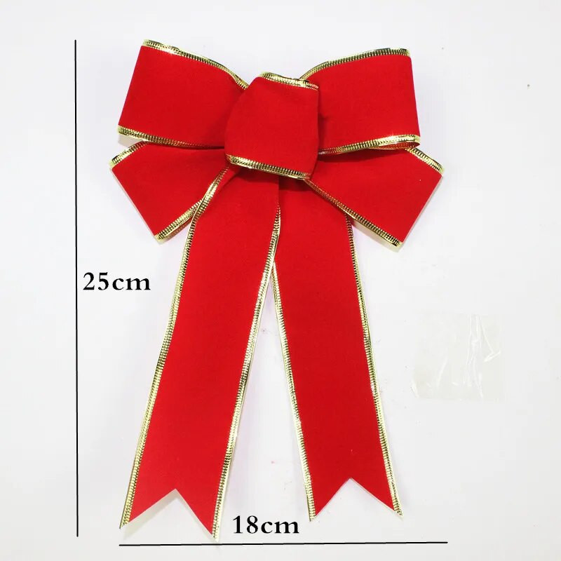 Mašna od vrpce od 25 cm Božićne vrpce Mašne za rukotvorine Ukras mašne za božićno drvce Umjetne crvene mašne od flanela sa željeznom žicom