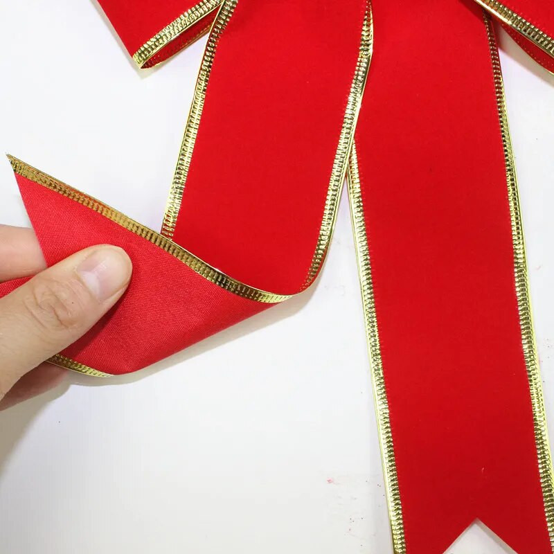 Mašna od vrpce od 25 cm Božićne vrpce Mašne za rukotvorine Ukras mašne za božićno drvce Umjetne crvene mašne od flanela sa željeznom žicom