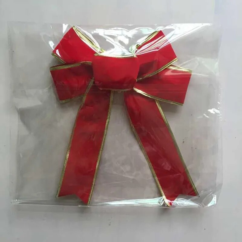 Mašna od vrpce od 25 cm Božićne vrpce Mašne za rukotvorine Ukras mašne za božićno drvce Umjetne crvene mašne od flanela sa željeznom žicom