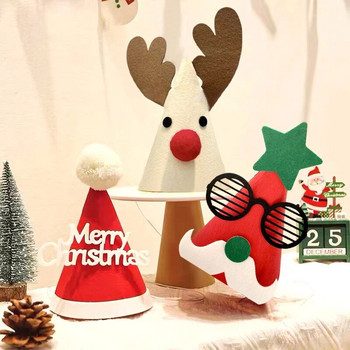 Коледни шапки от филц Дядо Коледа Елк Възрастни Деца Деца Весела Коледа Декорации Нова Година 2024 Коледен Подарък Парти Декор Gorros Navidad