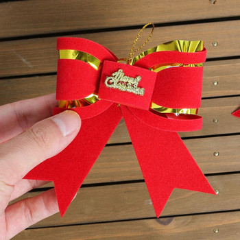 Χριστουγεννιάτικα στολίδια με κόκκινο φιόγκο Χριστουγεννιάτικα στολίδια κρεμαστό δέντρο για το σπίτι Προμήθειες πάρτι Navidad Πρωτοχρονιά 2023 Διακόσμηση DIY αξεσουάρ δώρου