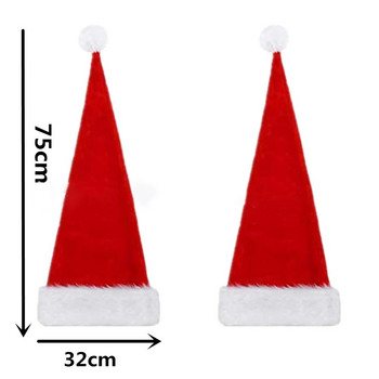 Χριστουγεννιάτικο Μαύρο Κόκκινο Λούτρινο Καπέλο Santa Novelty Καπέλο Παιδικά Χριστουγεννιάτικα Διακοσμητικά για Πρωτοχρονιά Σπίτι Άγιος Βασίλης Δώρο πάρτι προμήθειες