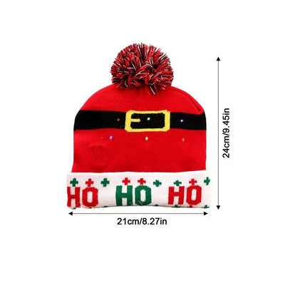 LED božićna kapa Svjetleća pletena kapa Topla kapa Zimske kape Božićna pokrivala za glavu Šarene svjetlucave potrepštine za zabavu