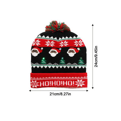 LED božićna kapa Svjetleća pletena kapa Topla kapa Zimske kape Božićna pokrivala za glavu Šarene svjetlucave potrepštine za zabavu