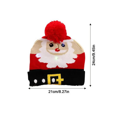 LED božićna kapa Svjetleća pletena kapa Topla kapa Zimske kape Božićna pokrivala za glavu Šarene svjetlucave potrepštine za zabavu