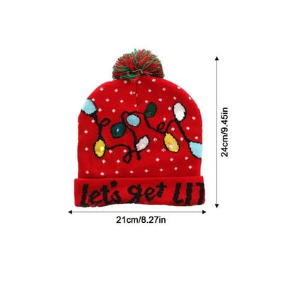 LED božićna kapa Svjetleća pletena kapa Topla kapa Zimske kape Božićna pokrivala za glavu Šarene svjetlucave potrepštine za zabavu